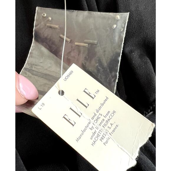 Elle Midi Dress Women Size XL Black Scoop Neck Stretchy New Bead Embellishments - Picture 6 of 13